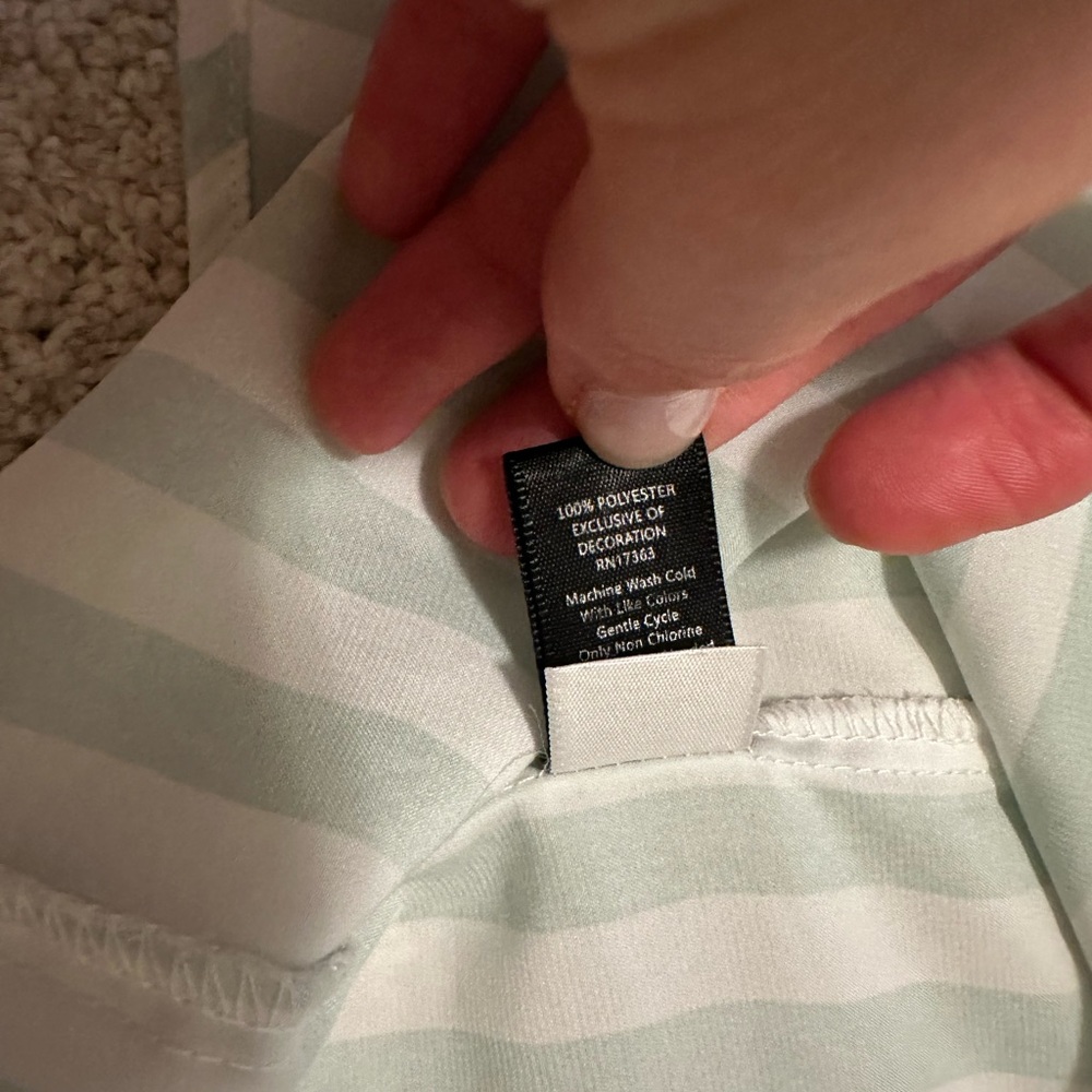 Kensie Green and Pink Striped Women’s Pajama Set - Picture 7 of 9